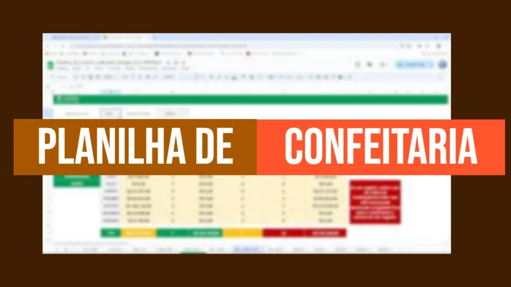 planilha de custo de confeitaria