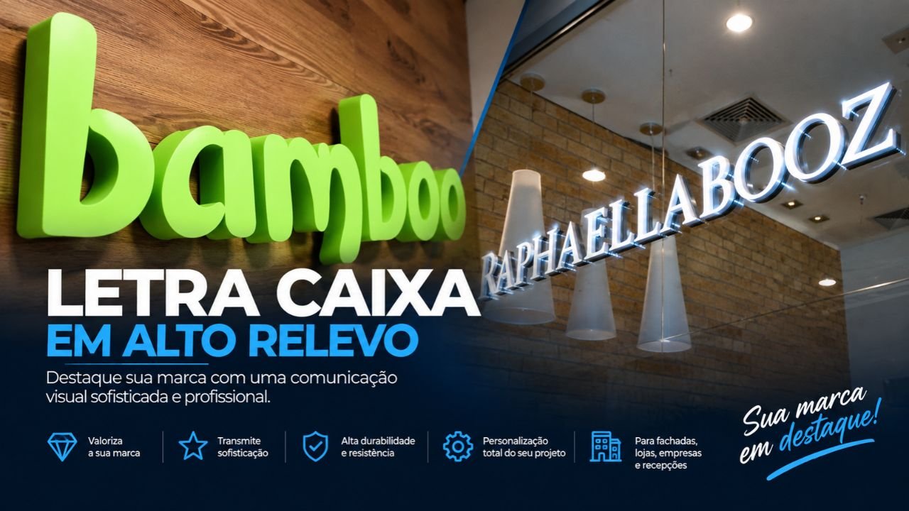 letras alto relevo fachada loja