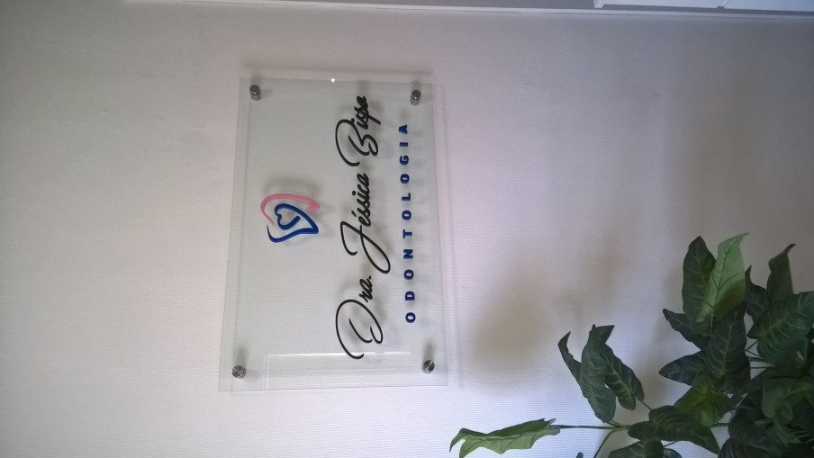 placa de vidro para clinica odontologia